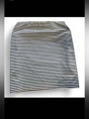 George Black and White Striped Pencil Skirt